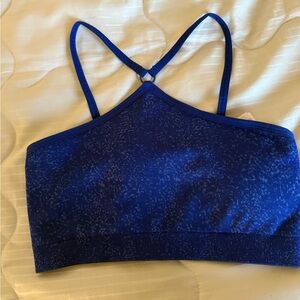 Gymshark Adapt Fleck Seamless Halterneck Bralette - Cobalt Blue/Iris Blue